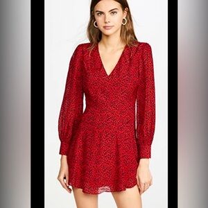 NWOT, Alice+Olivia Polly red leopard print fit & flare dress Size 6 ❤️♥️